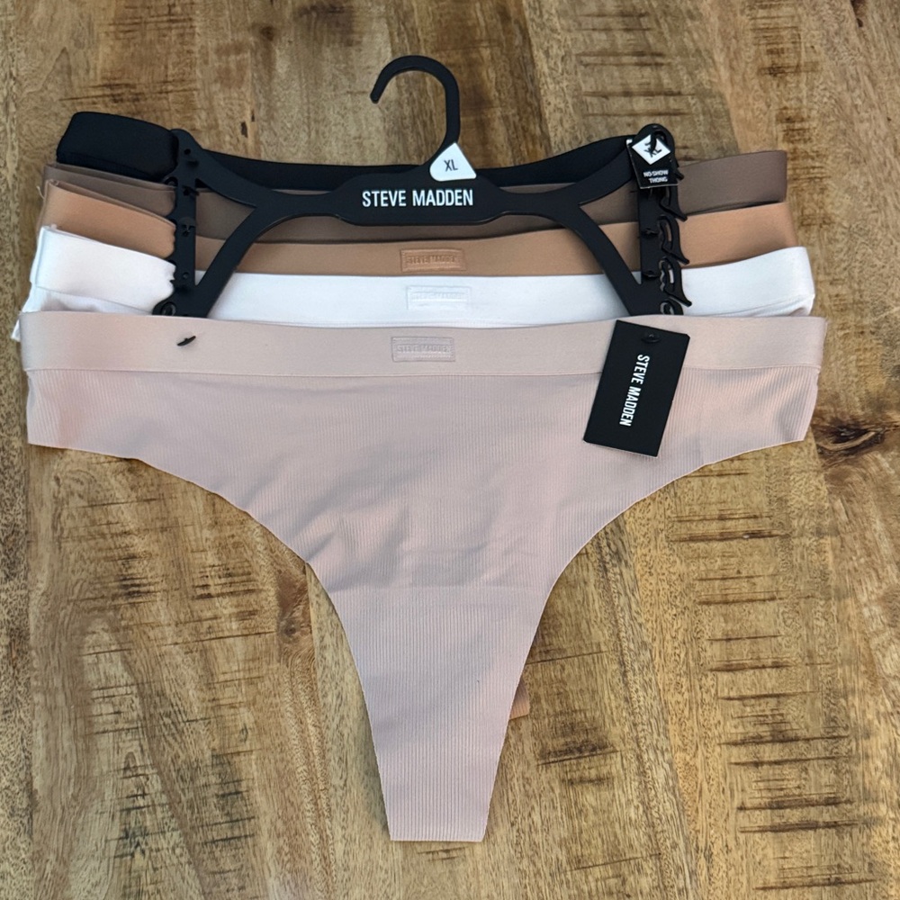 Steve Madden no show seamless thongs Bottoms - Black, White, Tan, Brown XL NWT